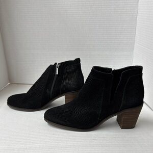 Black Suede Lucky Brand Ankle Boots 6.5